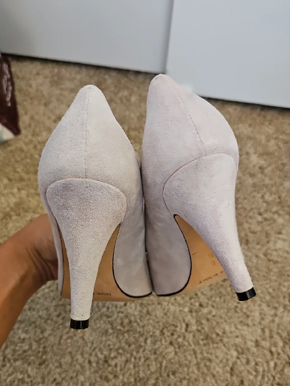 MICHAEL KORS Blush Pink Suede Peep-Toe Pumps Size 8